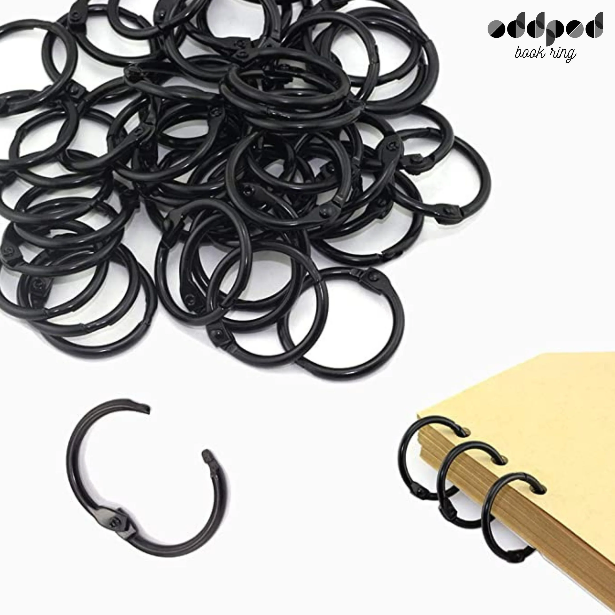 25mm Book Rings - Black - Image 3