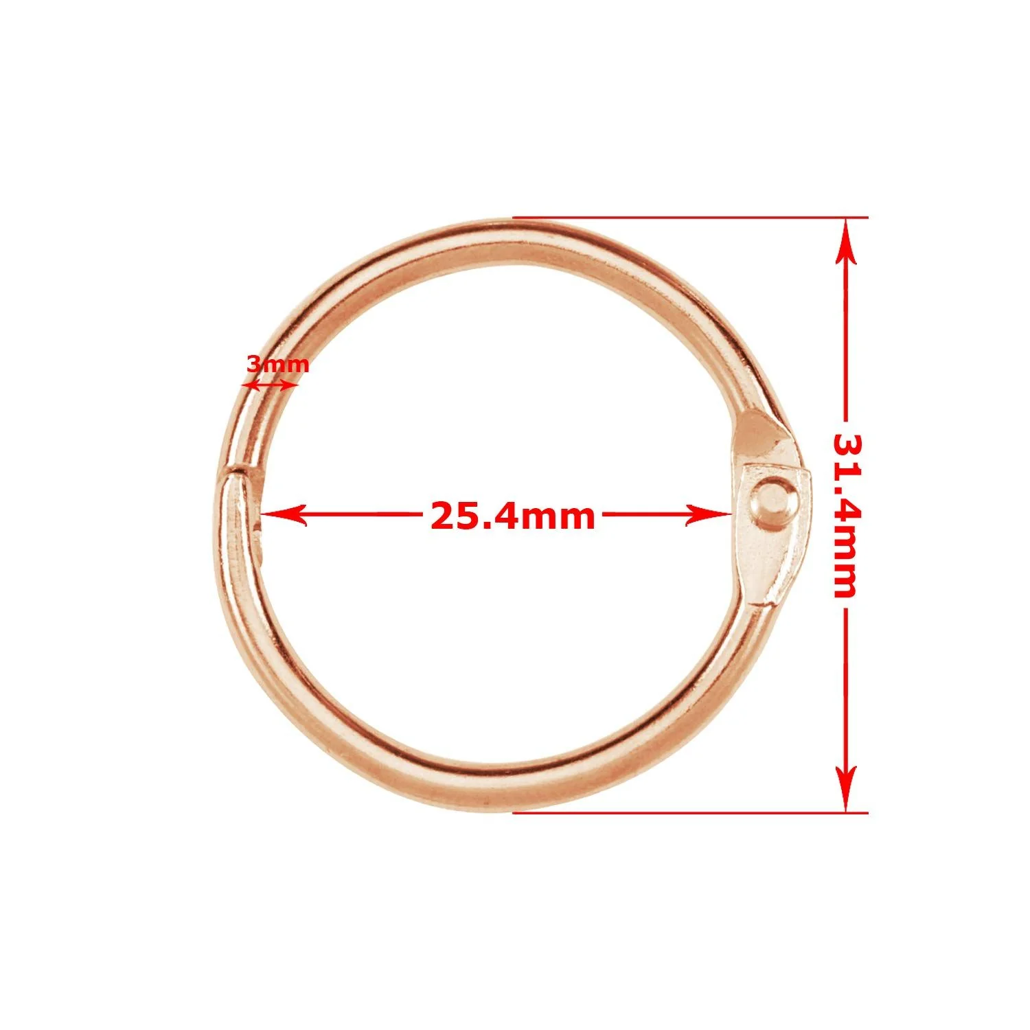 25mm Book Rings - Rose Gold - Image 7