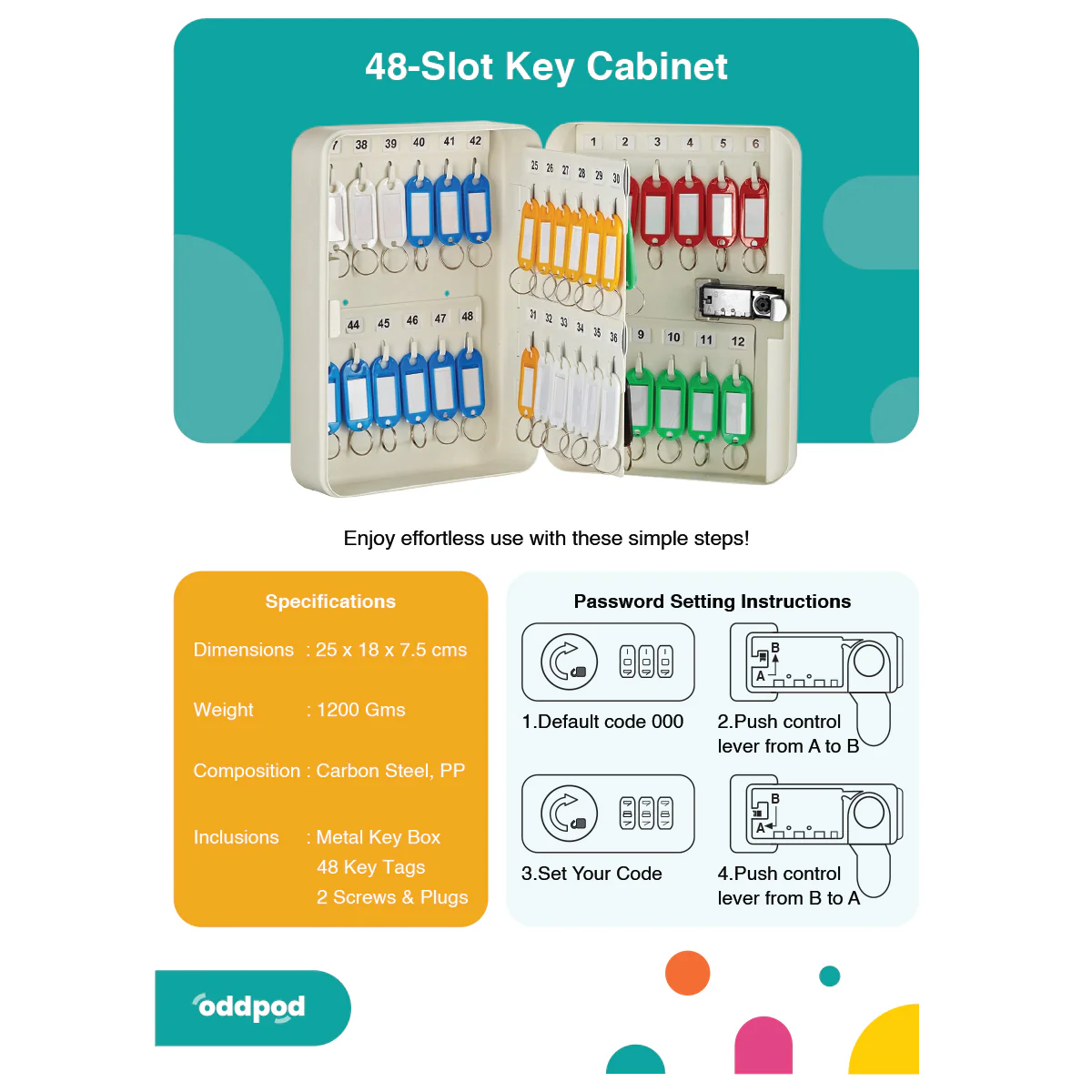 Number Lock Key Box - 20 Slots - Image 3